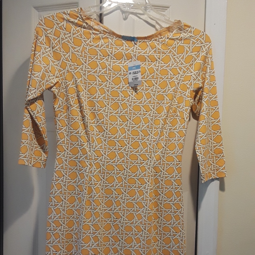 J. McLaughlin XS print boat neck dress